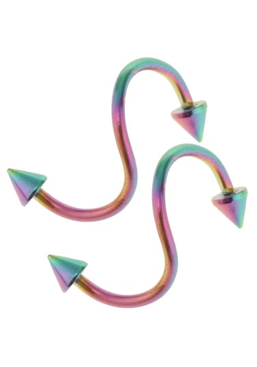 Suntek 16 Adet 16g Kavisli Halter Spike Burun Göbek Çok-renkli Çok Renkli