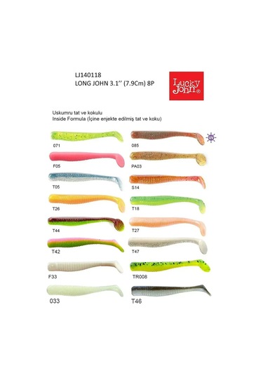Lucky John Long John 3.1'' 7.87 Cm 8p Silikon Renk: T47