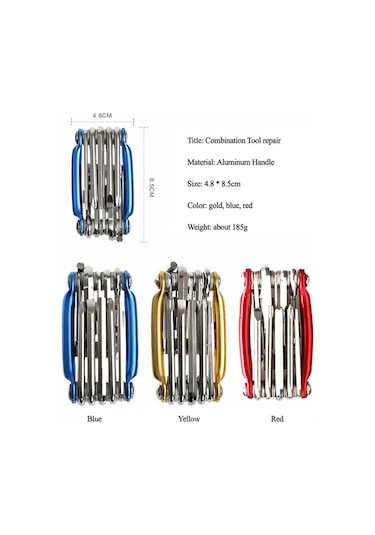 Suofeng S2 Çelik Bisiklet Tamir Aleti Seti, Multifonksiyonel Altıgen Tornavida, Yüksek Sertlik, Paslanmaz, Dağ Bisikleti Aksesuarı - Siyah