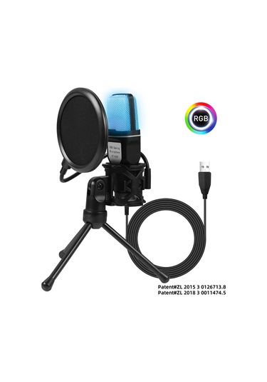 Lemestar Rgb Işıklandırmalı Usb Bilgisayar Mikrofonu - Oyun, Müzik Ve Video İçin Çok Renkli Mikrofon