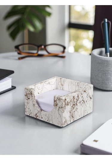 Bloknotluk El Yapımı Beton Bloknotluk 10x10 Cm Mermer Desen