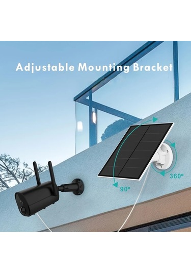 Xuweiwei Güvenlik Kamerası İçin 4w 1 Paket Güneş Paneli Şarj Edilebilir Kamera Type-c Arayüz 360 Derece Ayarlanabilir Açık Hava