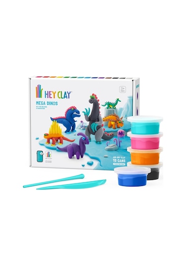 Hey Clay Hava İle Kuruyan Kil 15'li Kutu - Mega Dinozorlar