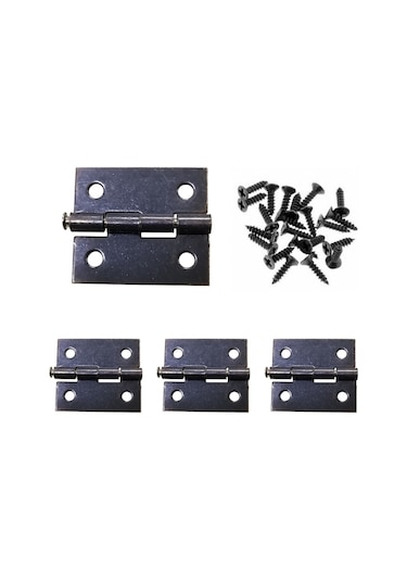 4 Adet Klasik Menteşe Oksit ve Vidaları  20x25 mm Kutu ve Sandık Menteşesi Hobi Maket