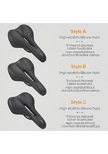 Yaozixa Bisiklet Lastiği Silikon Yastık, Arka Fener Takılabilir, Dağ Bisikleti Konforlu Oturak, Yılan Balığı Desenli Silikon Tipi Çok Renkli