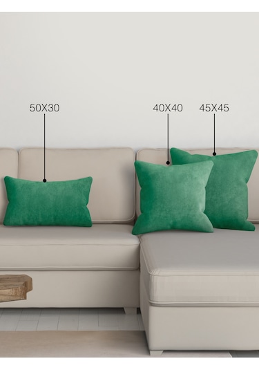 Br Perle Home Daily Series Zümrüt Yeşili Rengi Kırlent Yastık Kılıfı Zümrüt Yeşili