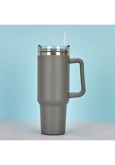 Yeşil Soğukluğu Koruyun Mat Doku Pratik 40oz Şeffaf Kapak Yeniden Kullanılabilir İçecek İçme Vakumlu Pipetli Kupa Yalıtımlı Tumbler