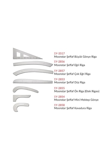 Şeffaf Plastik Riga Cetvel Takım (7 Parça)