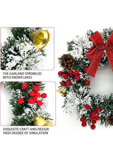 Konesam 30cm El Yapımı Noel Gülleği - Pet Materyal, Simülasyon Mantar Ve Kırmızı Meyveli, Mağaza Otel Dekorasyonu, Duvar/anahtar Bağdağı, Noel Günü Sahneleri