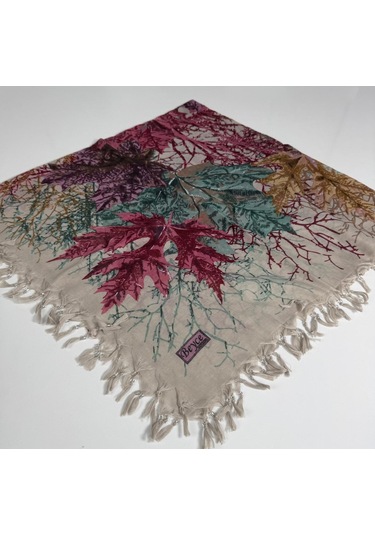 Beyce Cotton Sökme Boncuklu Desenli Tülbent 06439 Vizon-pembe