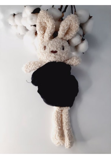 Tavşanlı Havlu Peluş Simit Toka - Siyah Çok Renkli