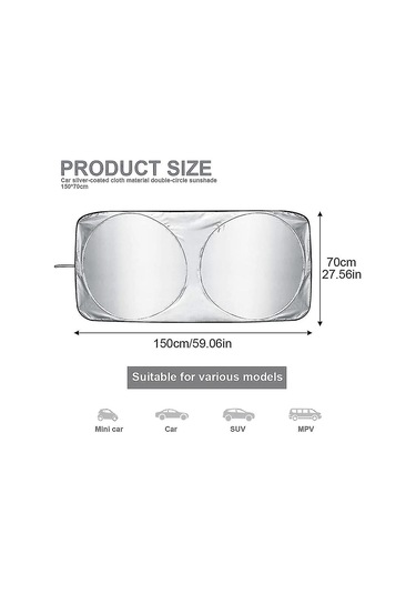 Araba Ön Cam Güneşliği, Ön Cam Güneşliği, Katlanabilir Kapak Güneşliği, Yansıtıcı Uv Toz Koruyucu, Araba Radyasyon Koruması Güneşliği Newway 150x70cm