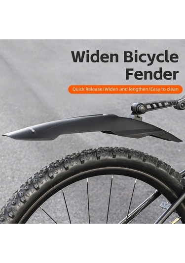 Pazly Genişletilebilen Bisiklet Çamurlukları, 26-29in, Hızlı Kurulum, Siyah, Evrensel, Ön Ve Arka Siyah