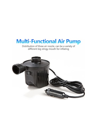 Yifomall Ev Ve Araç İçin Çift Amaçlı Hızlı Şişirme Pompası - 3 Nozul Ve 2 Kablo İle