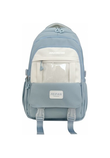 Sevimli Karikatür Desenli Yumuşak Kız Okul Çantası, Kadın Ve Genç Kızlar İçin Şık Sırt Çantası, Laptop Ve Tablet Taşımaya Uygun Öğrenci Çantası MAvi