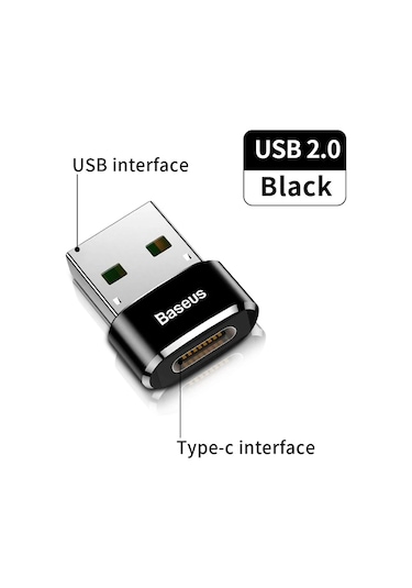 Baseus Baseus Usb 3.1 Tip C Otg Adaptör Usb C Erkek Usb A Dişi Dönüştürücü 10 Gbps Macbook UyumluSamsung Xiaomi Black Chına