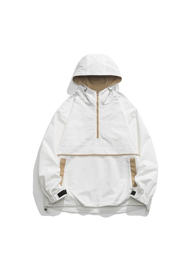 Sımıcg Salaş Günlük Giyim Kapşonlu Ceket-beyaz Beyaz