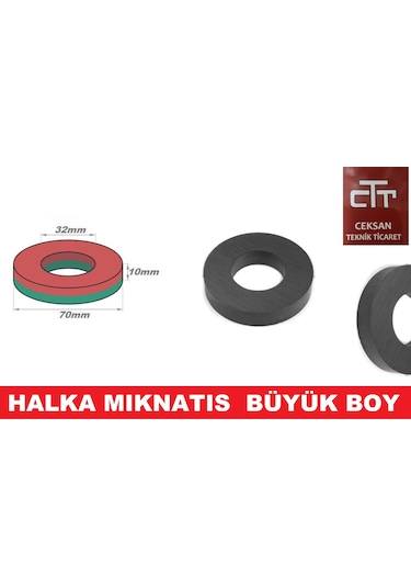 Mıknatıs Halka Ferrit 70Mm X D32Mm X 10Mm 10 Adet