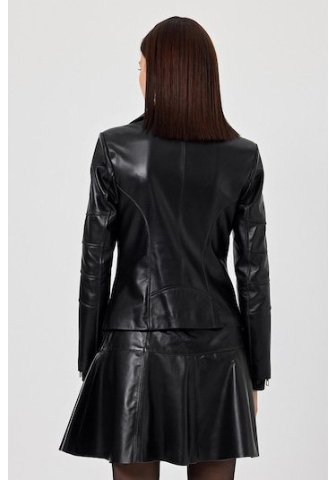 Diana Siyah Kadın Deri Mont Siyah