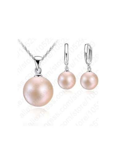 Ameelı925 Ayar Gümüş Gelin Takı Seti İnci Moda Nişan Yıldönümü Setiantik Bronz Kaplama Bronz