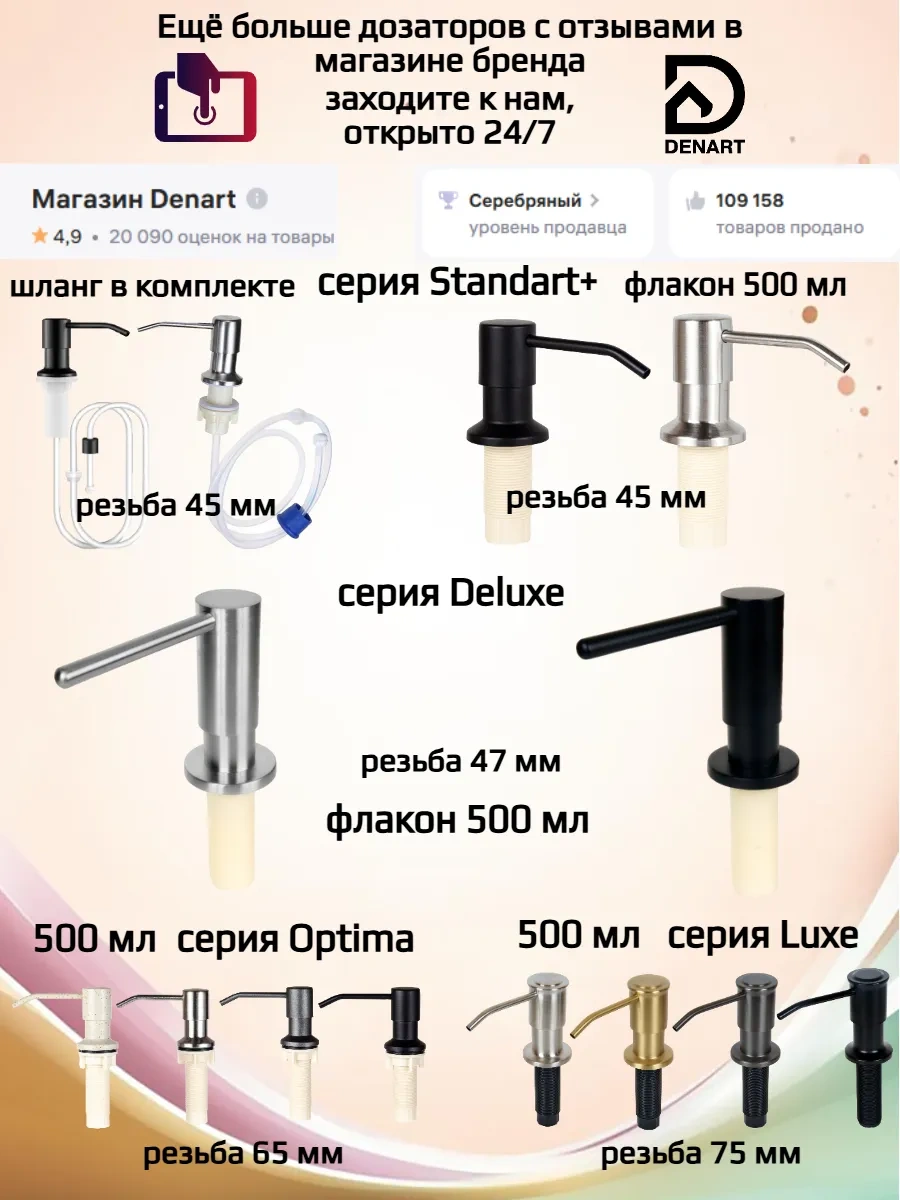 Denart Mutfak İçin Gömme Sıvı Sabunluk 229746922 Bej