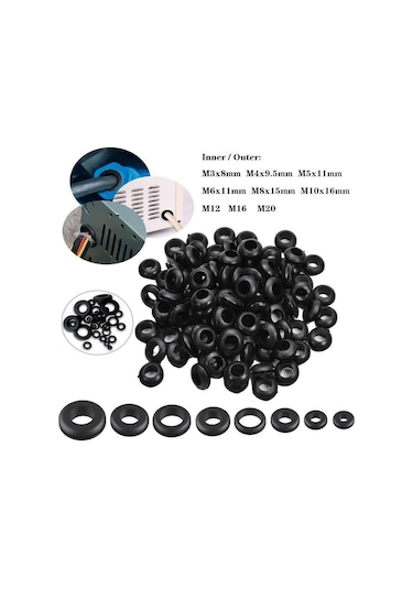 50 Adet/100 Adet M3-m20 Kauçuk Sızdırmazlık Yağı Halkaları Grommet Contalar Korur Tel Kablo Delik Koruma Halkaları Shim Yıkayıcı Donanım 100 Pcs-m10