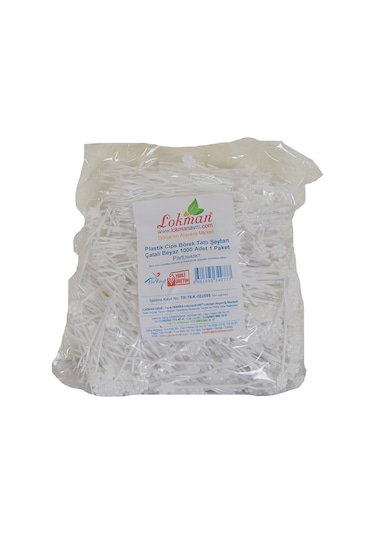 LokmanAVM Plastik Cips Börek Tatlı Şeytan Çatalı Beyaz 1000 Adet 1 Paket