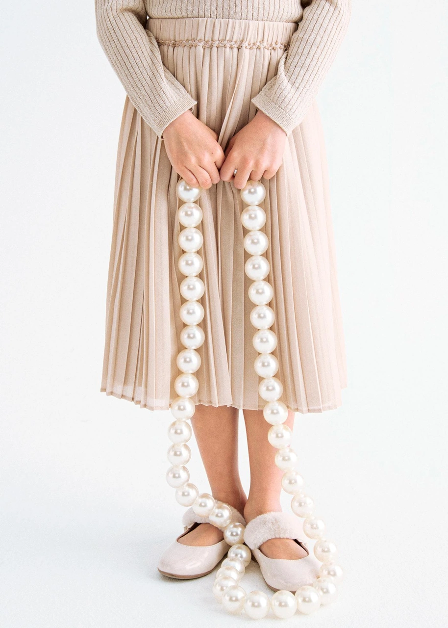 Mayoral Abel&lula Kız Çocuk Pileli Etek Bej