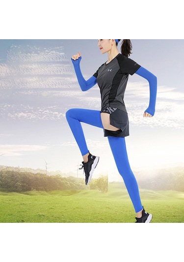 Butu 1 Çift Nefes Alabilir Yaz Spor Bacak Güneş Koruması Kaymaz Diz Kollu Kapakları