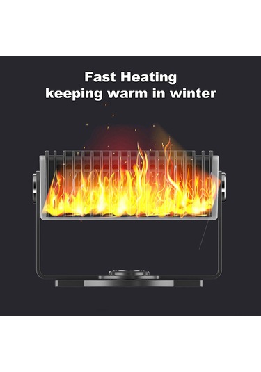 Teltree 12v/150w Taşınabilir Araç Isıtıcısı Ve Soğutucu Fan, Hızlı Buz Çözme Ve Sis Giderme, 180 Derece Döner Tasarım