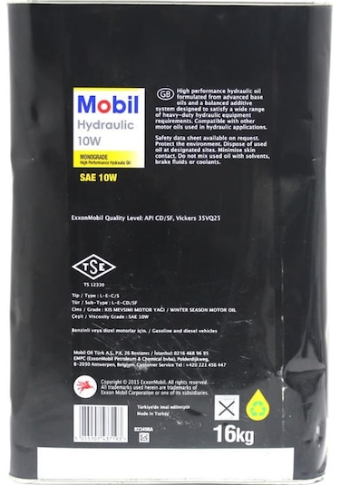 Mobil Hydraulic 10W Tek Dereceli Hidrolik Yağ 16 KG