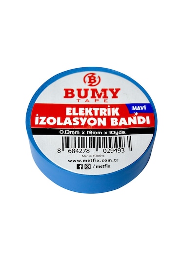 Bumy Elektrik Bandı 0.13mm X 19mm X 10 Yds Mavi