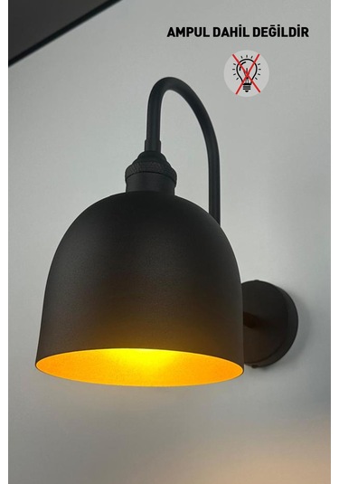 Nolvo Siyah Renk Aplik Tekli Duvar Lambası Salon Koridor Restoran Dekoratif Aplikleri Siyah