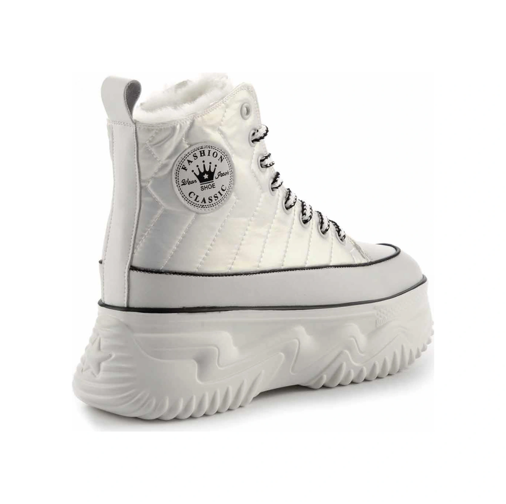 Beyaz Hakiki Deri Kadın Bot & Bootie K02185035608 Beyaz