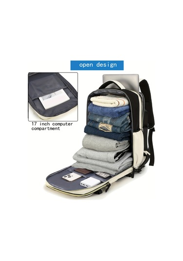 Erkekler İçin Seyahat Sırt Çantası, Usb Şarj Bağlantı Noktası Ve Ayakkabı Kesesi İle Sırt Çantası Üzerinde Taşıma, Tsa 15,6 İnç Dizüstü Bilgisayar Sırt Çantası Uçuş Onaylandı, Hafta Sonu İş Yürüyüşü Bej