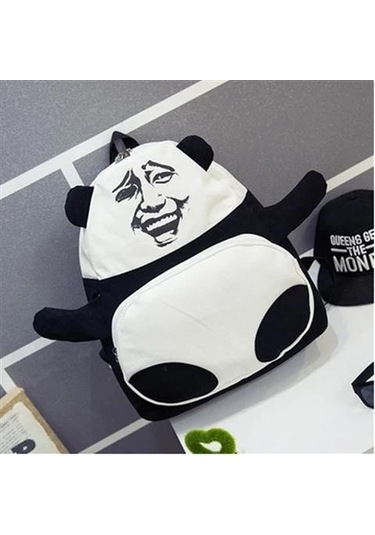 Trendy Erkek Çanta Yaratıcı Kişilik Altın Komik Sırt Çantası Panda Omuz Çantası Küratör Kim'in İfadesi