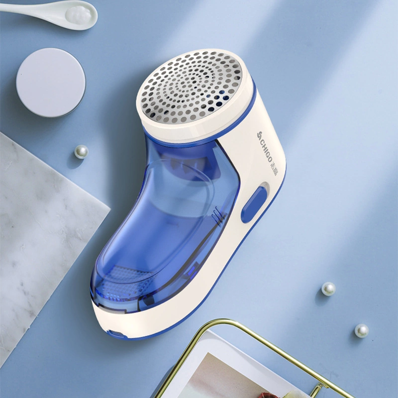 Xindoker Elektrikli Köpük Kesici - Şarjlı Triko Kumaş Bakım Aleti, 3 Bıçaklı + Tüy Toplayıcı, Mavi Std Paket Mavi