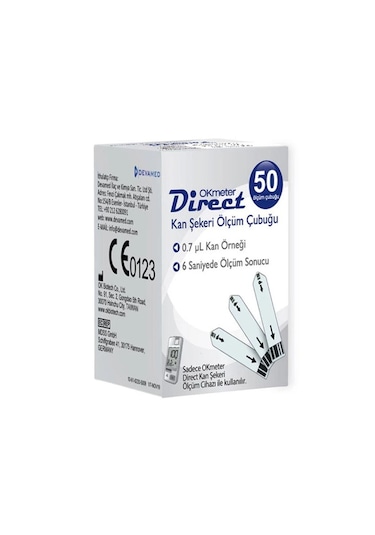 Okmeter Direct Şeker Ölçüm Stribi 50'li