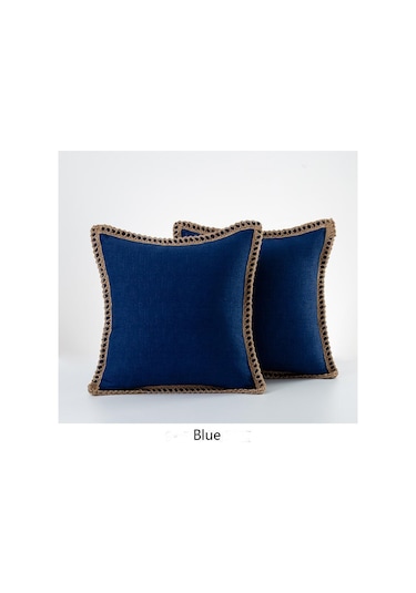 Mavi 1 Adet İskandinav Düz Renk Ev Ürün Yastık Örtüsü Alt Pamuk Keten Yastık Örtüsü Atma Kapakları Çuval Yastık & Kırlent 56805558