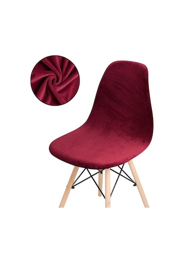 Şarap 1 /2 /4 /6 Parça Kadife Düz Sandalye Kılıfları Kolsuz Kabuk Sandalye Kılıfı Düğün Yemek Odası Ofis Ziyafet Otel 2 Parça Şarap