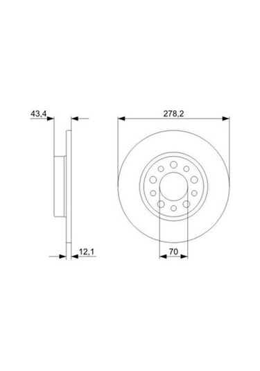 Jeep Compass 1.4 2017-2021 Bosch Arka Disk 278mm 2 Adet