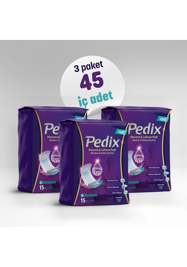 Pedix Kadın Mesane ve Lohusa Pedi Yoğun 3 x 15'li
