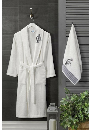 Elmira Erkek/Kadın Havlulu Banyo Bornozu Pamuklu Bay Bayan Bornoz (482439539)
