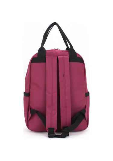 Case Club Kadın Sırt Çantası Yandan Cepli Su Geçirmmez Kumaş Bordo