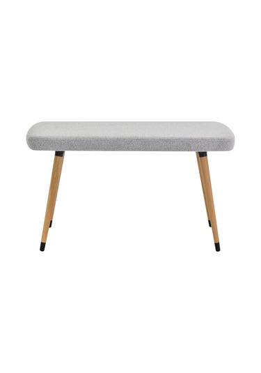 Vilinze Eames Ahşap Ayakteddy Mutfak Masası Bankı Açık Gri