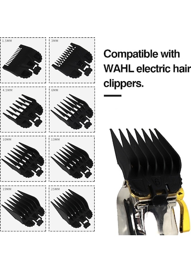 Vkemall Wahl Saç Kesme Makinesi İçin 8 Parça Limit Tarak Seti - Çok Renkli Pp Ve Abs Malzeme