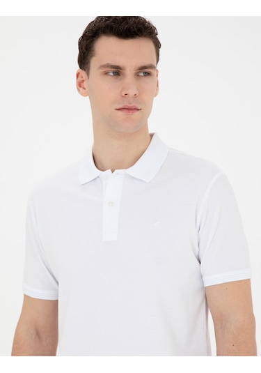 Pierre Cardin Erkek Beyaz Tişört Basic 50280754-Vr013 Beyaz