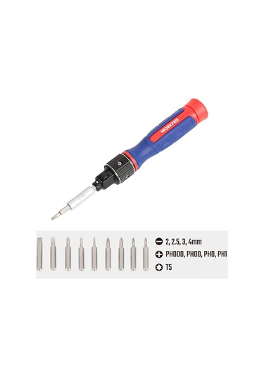 Workpro Wp221070 9-ın-1 Profesyonel Cr-v Cırcırlı Manyetik Hassas Tornavida Seti Fr Wp221070