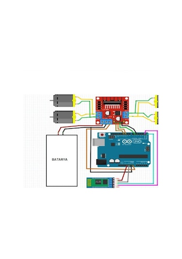 Robot Kollu 4WD Engelden Kaçan Çizgi Izleyen Bluetoothlu