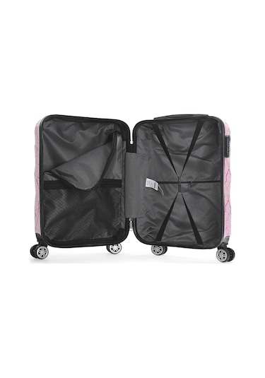 Wexta Wx-300 Baskılı Şeker Pembe Kabin Boy Valiz Pembe